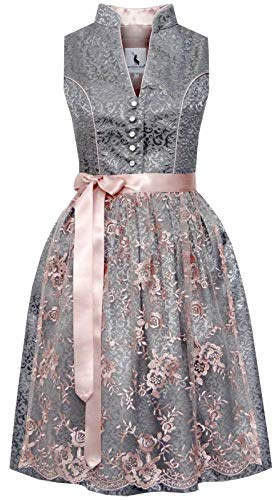 Alpenmärchen Midi Dirndl aus Exklusiver Kollektion inkl. Spitzenschürze Gr.32-54 - ALM650