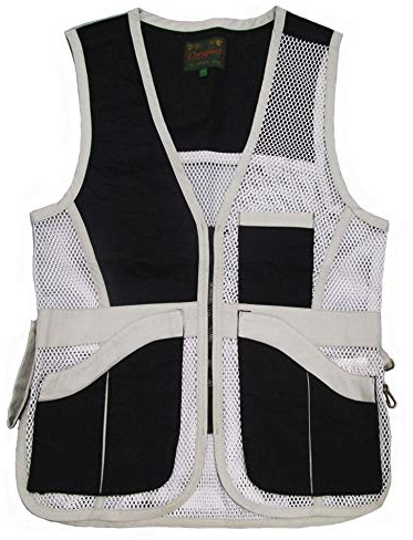 BENISPORT Gilet de tir au plat Ebro professionnel, compétition, avec maille. Couleur : blanc et noir., blanc, XXXL