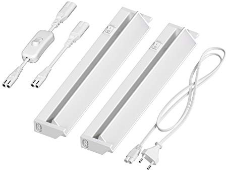 ledscom.de LED Unterbau-Leuchte LIWO 35cm, schwenkbar, mit Schalter, 9,63W, je 538lm, weiß, 2er Set