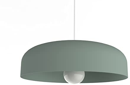 L+ Moderne Hängeleuchte aus Metall in Zylinderform – Durchmesser 40cm, Anschluss E27 – Made in Italy – für Küche und Wohnzimmer (Eisberggrün, 40cm)
