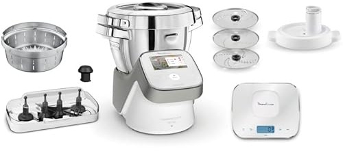 Robot cuiseur Moulinex I-Companion Touch XL HF938E00 1550 W Blanc et Argent