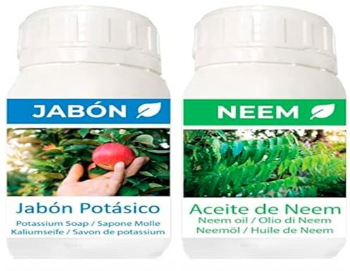 PLANTAWA Jabón Potásico y Aceite de Neem (2X250 ml) | Fórmula Natural, Biodegradable y Sostenible.