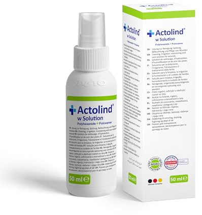 Actolind w Solution antiseptische Wundspüllösung – für die professionelle Wundversorgung | Medizinprodukt CE III | mit Sprühkopf | 50 ml