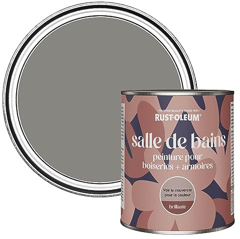 Rust-Oleum Grey Moisture Resistant Bathroom Wood and Cabinet Paint in Gloss Finish - Art School 750ml