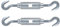 M6 x 110mm Hook Hook Steel Turnbuckles Wire Tensioner Strainer Closed Hook Threaded Hook (Pack of 2)