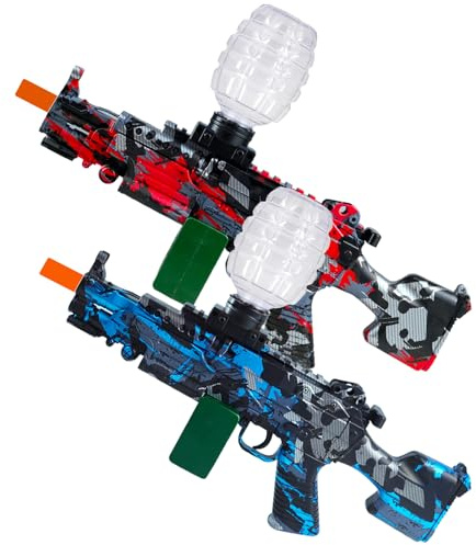 KOSKUDAR 2 Set Electric Blaster Toys, Splatter Blasters with Auto and Manual Dual Mode, and Goggles, Ages 14 & Up (Red + Blue)