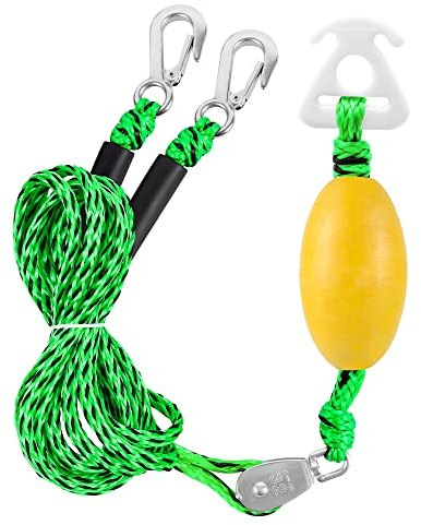 Watersports Heavy Duty Tow Harness with D Rings,Boat Tow Harness for Towing Towable Tube, Water Ski, Wakeboard (Green Balck(13 Feet=6'+6+1'))