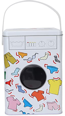 Laundry Powder Bin, Laundry Detergent Powder Storage Box Simple Unique Cute Household Item Socks Container Organizer 6 X 6 X 8.8in