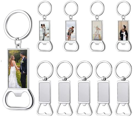 Tiamu 10 Pcs Leer Flaschenöffner Schlüsselanhänger, Sublimation Bieröffner Flaschenöffner Rohling, DIY Personalisiert Flaschenöffners Kapselheber, Bottle Opener, für Partys, Festivals, Versammlungen