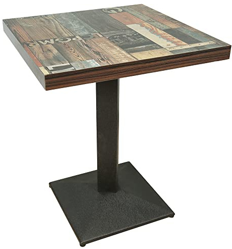 BBAUER Tavolo da pranzo quadrato, altezza 75 cm, tavolo da bar quadrato, tavolo da pranzo stile industriale, tavolo da bistrot cucina con piano in legno, 60 × 60 × 75 cm (c), 20230615