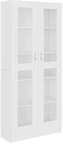 vidaXL Vitrinenschrank Weiß 82,5x30,5x185,5 cm Holzwerkstoff