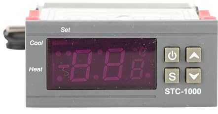 Digital Temperaturregler STC-1000 Digitaler Kühl und Heizthermostat mit Sensor für Kühlschrank und Fermenter (12V)