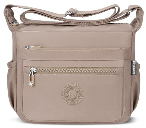 JUYANO Bolso Bandolera Mujer Impermeable Nailon Bolso de Hombro, Casual Crossbody Bolso con Correa Ajustable Múltiples Bolsillo para Viajar Escuela Compras Uso Diario