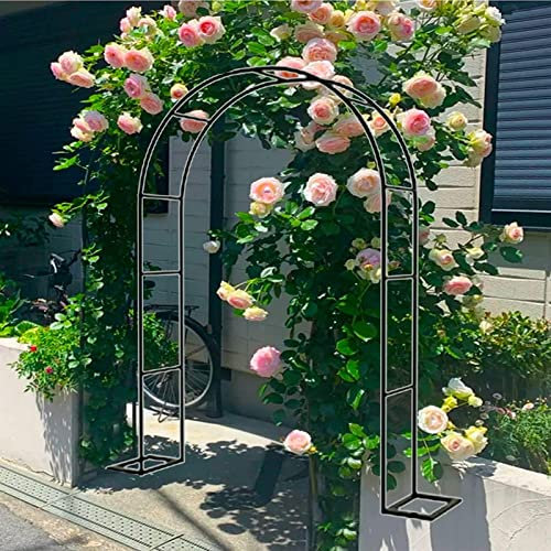 Rosenbogen, Garten-Torbogen Aus Metall, Pergola Rankhilfe Verzinkt Rost, Laubengang Rankgestell Mit Sockel Für Verschiedene Kletterpflanzen, Einfache Montage, 6 Größen,120x220x40CM