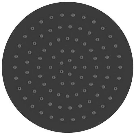 Runder Regenduschkopf 20 cm in Schwarz Matt | Edelstahl, poliert mit EasyClean | Anti-Kalk-Düsen | Für Wand-/Deckenmontage | Langlebige Einbauduschköpfe