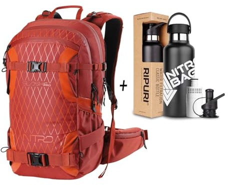 NITRO, SLASH 25 pro SET mit Ripuri 600 ml Flasche & Filter, Snowboardrucksack, Tourenrucksack, 25 L, SUPERNOVA