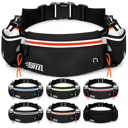 Ceinture Running Hydratation Course a Pied, Sac Banane Porte Gourde, Bouteille Accessoires Etanche Réfléchissant pour Trail Jogging Footing Randonnée Vélo