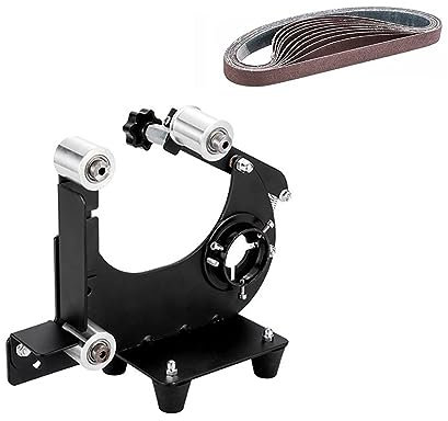 Meuleuse d'établi, ponceuse à bande, M10 M14 meuleuse d'angle bande de ponçage meulage Machine à polir meuleuse d'angle adaptateur de ponçage adaptateur de ponceuse à bande de fer pour affûtage(M10)