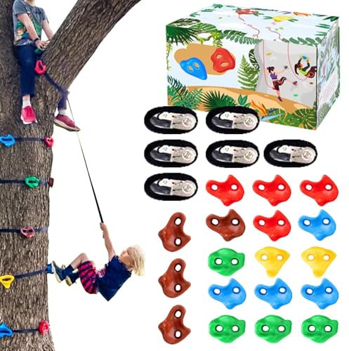 Klettergriffe,Kletterwandgriffe | 18X Kletterwand-Griff-Set in Nasenform - Montagematerial im Lieferumfang enthalten, Kletterwand für Erwachsene, Indoor-Kletterwand für Kinder