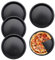 4 Piezas Bandeja Pizza Horno, Diámetro 15 cm, Versátil Molde Pizza Redondo Acero al Carbono, Bandeja Pizza Horno con Revestimiento Antiadherente Bandeja para Horno Base Pizza, Negro