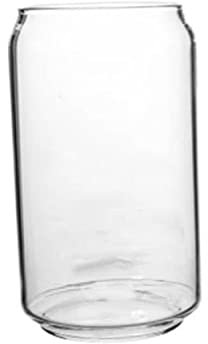 VERDANVERSE Vaso de Vidrio Transparente Forma de Lata Recipiente para Agua Jarra de Cerveza para Bebidas Frías 350Ml Diseño Práctico para Uso Diario