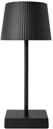 Lemag srl - Lampada da Tavolo LED Senza Fili Ricaricabile, Touch Dimmer, 3 Temperature Colore, Lunga Durata, USB, per Interni ed Esterni, Design Nero