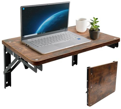 CASDUCT Wandklapptisch Klapptisch Wandmontage,42 * 30cm Holz Wandtisch Klappbar,Geeignet für Wohnzimmer, Schlafzimmer, Waschküche, Küche, Garage, Platz Sparen
