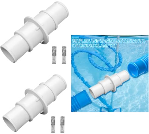 Lergas Conector de manguera de 1/2 pulgadas de doble acoplamiento, conector de manguera de 32/38 mm, adaptador de manguera de dos vías, conector de manguera para mangueras de vacío, bombas de piscina