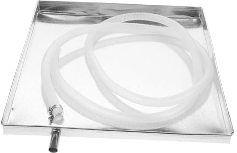 POPETPOP Vaschetta Raccolta Acqua Condizionatore Quadrata in Acciaio Inossidabile, Design di Perdite e Resistente che Mantiene la Forma, Accessorio Essenziale per Unità Esterne