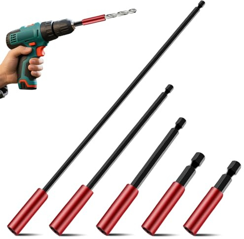 5 Pezzi Porta Inserti per Avvitatore, Portainserti Magnetici con Specifiche Complete, 50/60/100/150/300 mm Prolunghe Portainserti, Estensione per Cacciavite