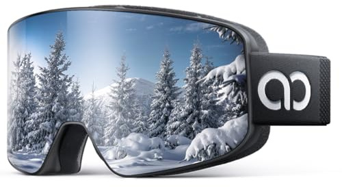 Lamicall Gafas de Esquí Hombre, Gafas Ski OTG - [Ultra HD & Antivaho Patentado] Máscara Snowboard para Mujeres & Hombres, Máscara Snow UV400 Protección, Correa Ajustable