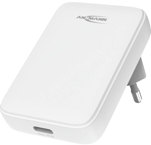 ANSMANN USB C Ladegerät, Schnellladegerät USB Adapter, flaches USB C Netzteil, Fast Charger, Slim, Steckdosenadapter, USB Stecker Netzteil für iPhone 16/15/14/13/12/11 Pro Max, Samsung, Android