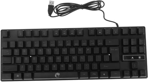 LIFKICH Clavier de Jeu 87 Touches Abs, Design Ergonomique, Noir | Touches Lumineuses Colorées, Format Compact 87 Touches, Usage Bureau et Gaming, pour Amateurs de Jeu