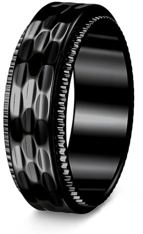 Mens Fidget Rings Spinner Anxiety Ring for Men Stress Ring Matte Black 9