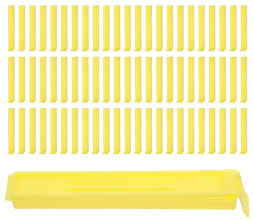 DEARMAMY 100 Pièces Clips de Sac Plastique Réutilisables Pince Fermeture Étanche pour Sachets Alimentaires Clips Polyvalents pour Chips Café Organisation Cuisine Jaune