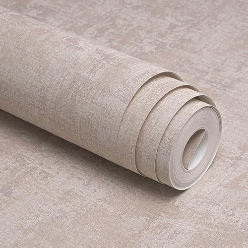 Anttyscar Industrial Textured Concrete Effect Brown Wallpaper Decorative Luxury Wall Paper with Distressed Pattern, Textured Finish & Metallic Detailing for Living Room, Bedroom, Fireplace