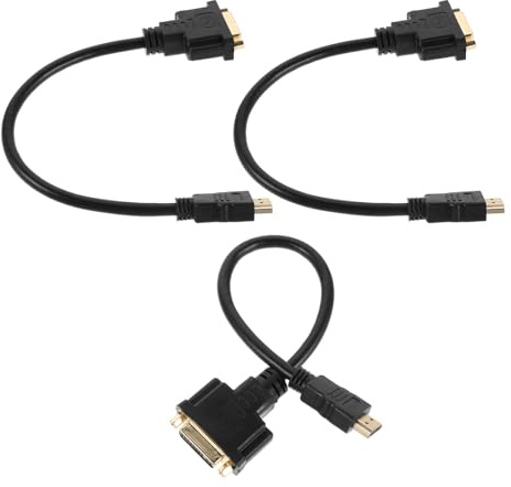 BESPORTBLE Adaptateur Vidéo Interface Multimédia Mâle vers Dvi Femelle 30 CM Câble Convertisseur Bidirectionnel Haute Définition 3 Pièces Compatible PC Projecteur et Ordinateur Portable