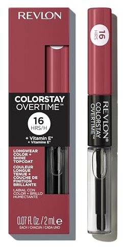Revlon Liquid Lipstick with Clear Lip Gloss, ColorStay Overtime Lipcolor, Dual Ended with Vitamin E, 380 Always Sienna, 0.07 Fl Oz