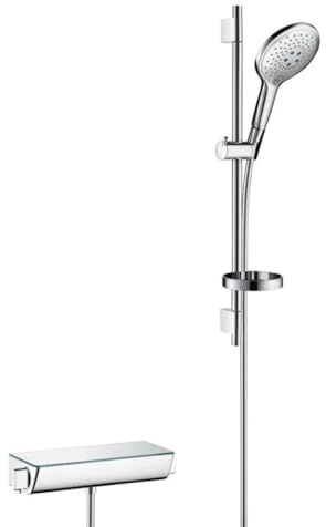 hansgrohe Raindance Select S 150 Thermostatset 0,65m, 3 Strahlarten, Weiß/Chrom