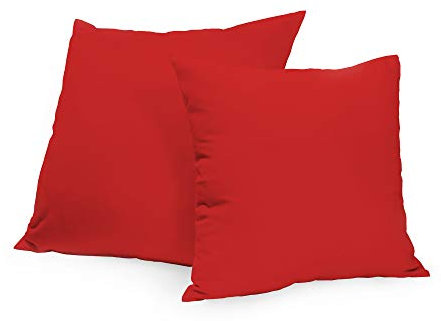 Rollmayer 2er Set Deko-Kissen Kissenhülle Kissenbezug Sofakissen Kollektion Vivid (Rot 12, 40x40cm)
