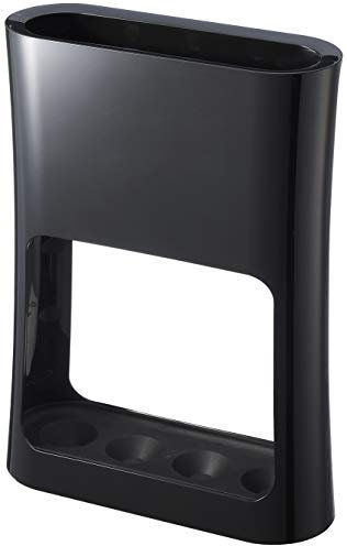 Yamazaki 6980 OVAL Schirmständer, schwarz, ABS Harz/Stahl, Minimalistisches Design, 20,8 x 7,6 x 28 cm (LxBxH)