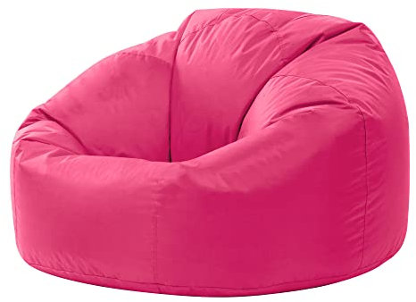 Bean Bag Bazaar Kingston Gaming Beanbag, Pink, Water Resistant Fabric, Large Bean Bag for Indoor and Outdoor Use with Filling Included, Floor Chair, Gaming, Bedroom, Living Room, Garden
