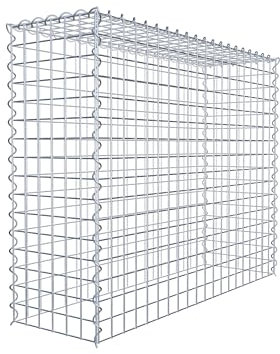 GABIONA Cestino di Pietra Gabbione Maglie rettangolari, 5 x 5 cm, profondità 30 cm, Coltivazione Cestino Typ 3, Chiusura a Spirale, con zincatura galvanica