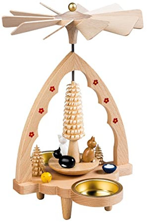 Piramide Natalizia per lumini dei Monti Metalliferi Richard Glässer Seiffen Katzen, 16381