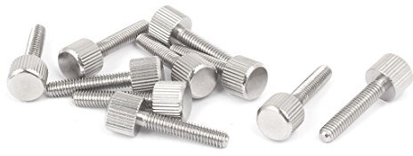 Sourcingmap Computer PC Case M4 x 20mm Stainless Steel Flat Head Knurled Thumb Screw 10pcs