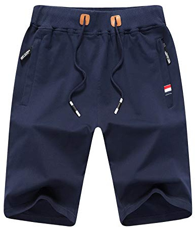 JustSun Mens Shorts Casual Sports Joggers Shorts with Elastic Waist Zipper Pockets