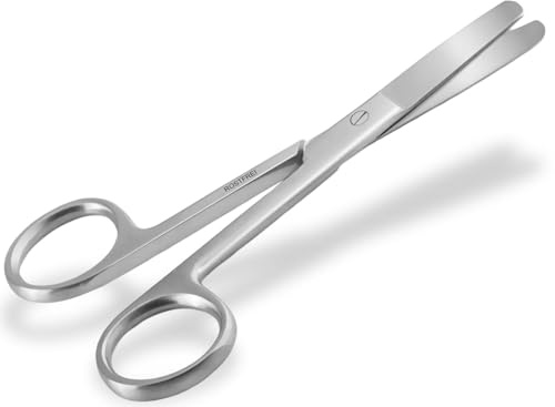 Bastelschere Papierschere Mehrzweckschere gerade abgerundete Schnittfläche | Schere Edelstahl Rostfrei für Basteln, Haushalt und Büro 11,5 cm