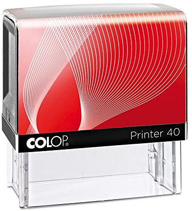 Colop Printer 40 Firmenstempel personalisiert, 59x23 mm, 6 Zeilen, Rot | Adress- & Firmenstempel mit Wunschtext – selbstfärbend mit XXL-Sichtfenster, Kissen austauschbar