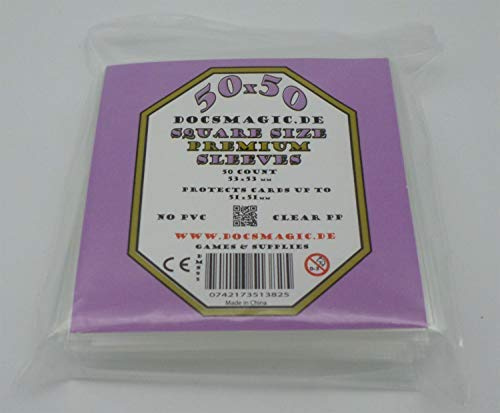docsmagic.de 50 Premium Mini Square Board Game Sleeves - 51 x 51-53 x 53 - Kingdom Death