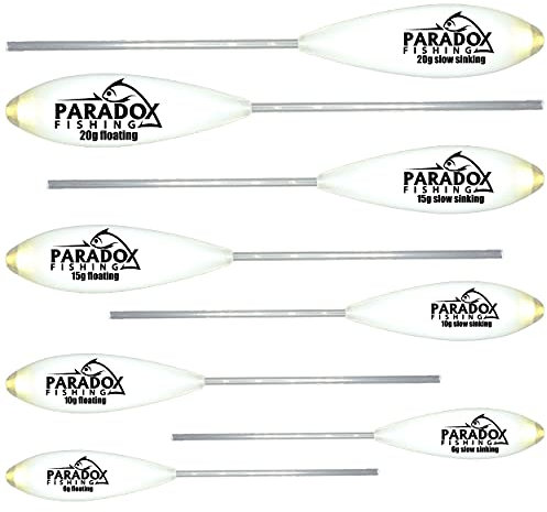 Paradox Fishing Sbirolino Set 8 Stück I (6g,10g,15g,20g) langsam sinkend (4 St.) + schwimmend (4 St.) I Set zum Forellenangeln Forellenköder Ideal für Forellenteig und Spoon Spirolino– Spoons Forelle